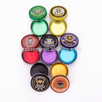 Hot selling OEM tin pomade hahal strong hold water base shiny hair pomade wax for malaysia